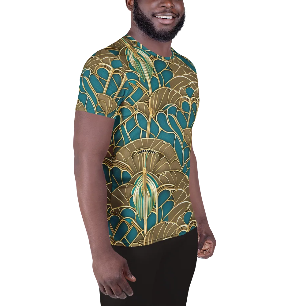Gilded Art Nouveau on Men's Athletic T-Shirt — Right