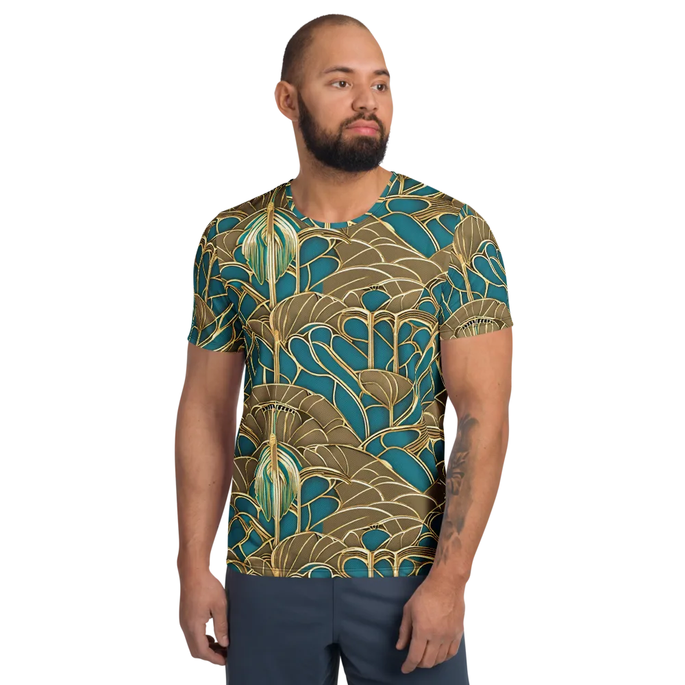 Gilded Art Nouveau on Men's Athletic T-Shirt — Front