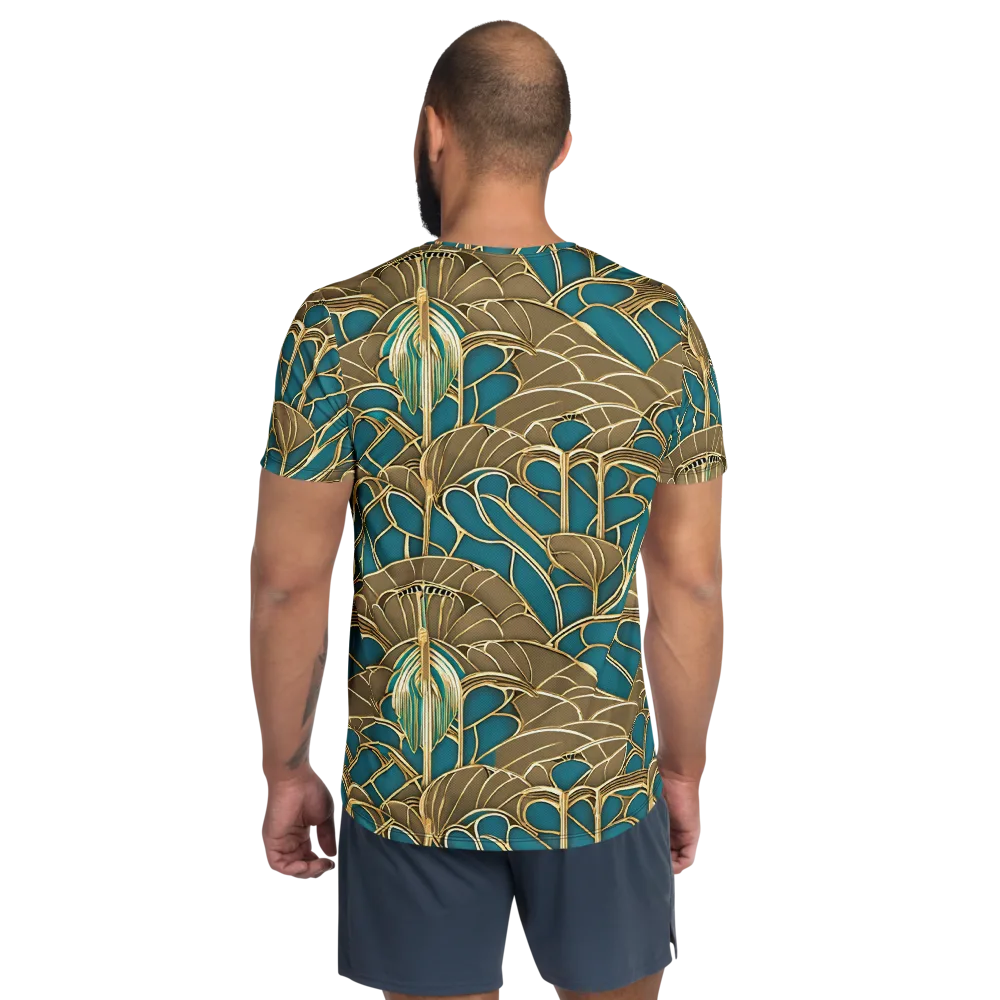 Gilded Art Nouveau on Men's Athletic T-Shirt — Back