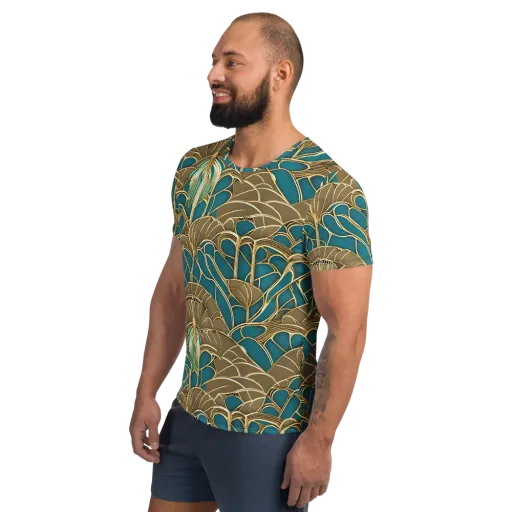 Gilded Art Nouveau on a Men's Athletic T-Shirt