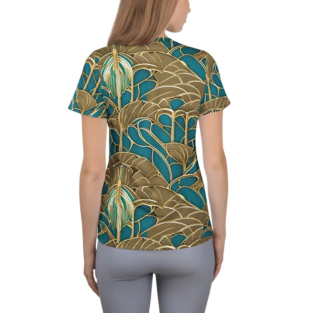 Gilded Art Nouveau on Women's Athletic T-Shirt — Back