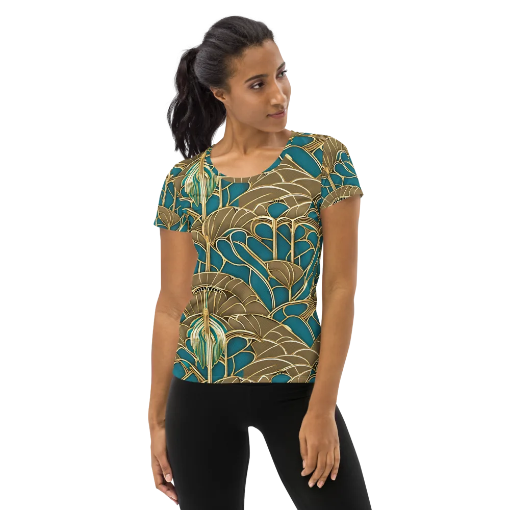 Gilded Art Nouveau on Women's Athletic T-Shirt — Front