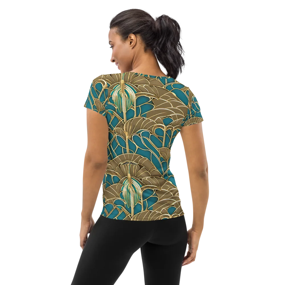 Gilded Art Nouveau on Women's Athletic T-Shirt — Back