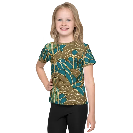 Gilded Art Nouveau on a Kids Crew Neck T-Shirt
