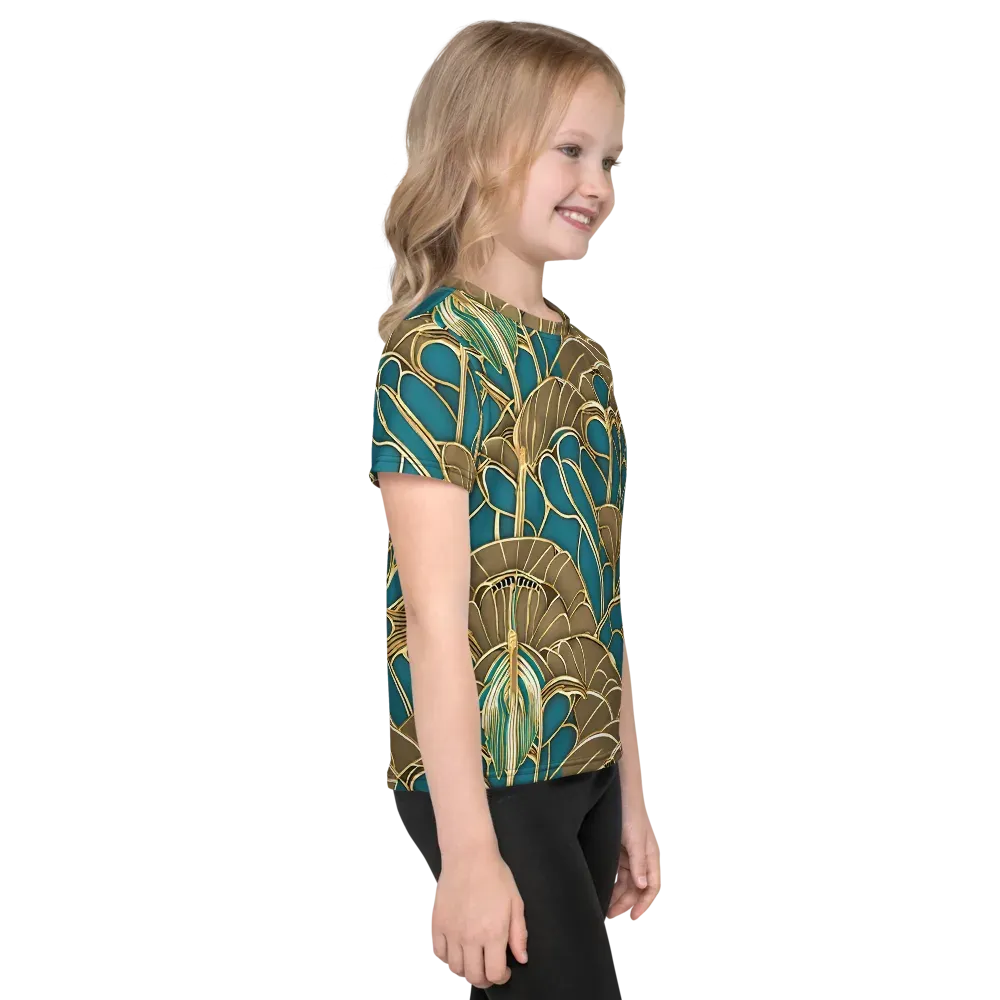 Gilded Art Nouveau on Kids Crew Neck T-Shirt — Right