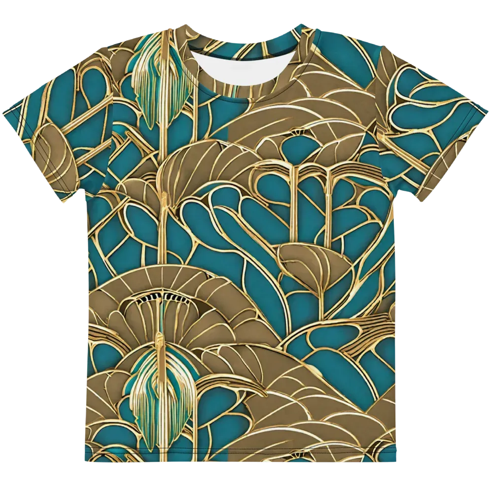 Gilded Art Nouveau on Kids Crew Neck T-Shirt — Front