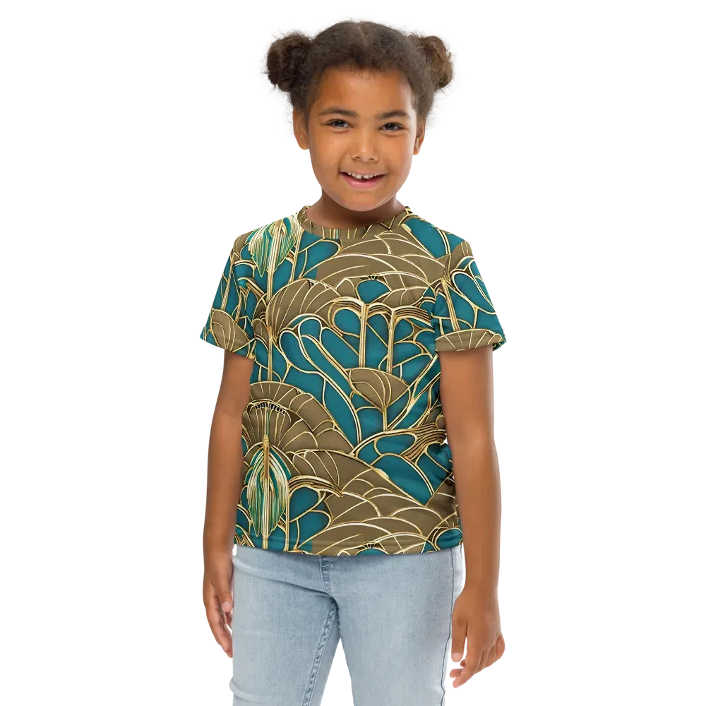 Gilded Art Nouveau on Kids Crew Neck T-Shirt — Front