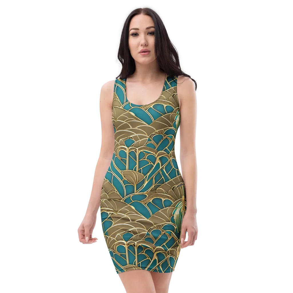 Gilded Art Nouveau on Bodycon Dress — Front