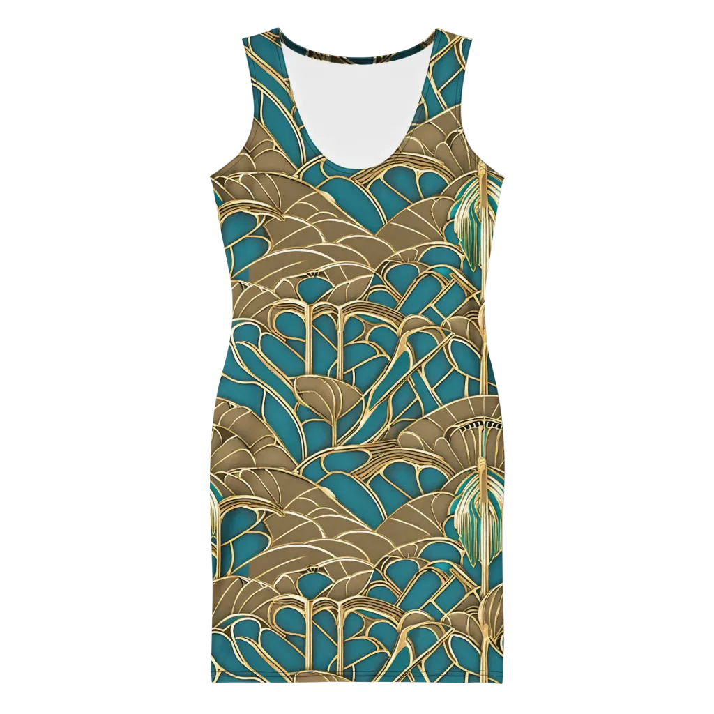 Gilded Art Nouveau on Bodycon Dress — Front