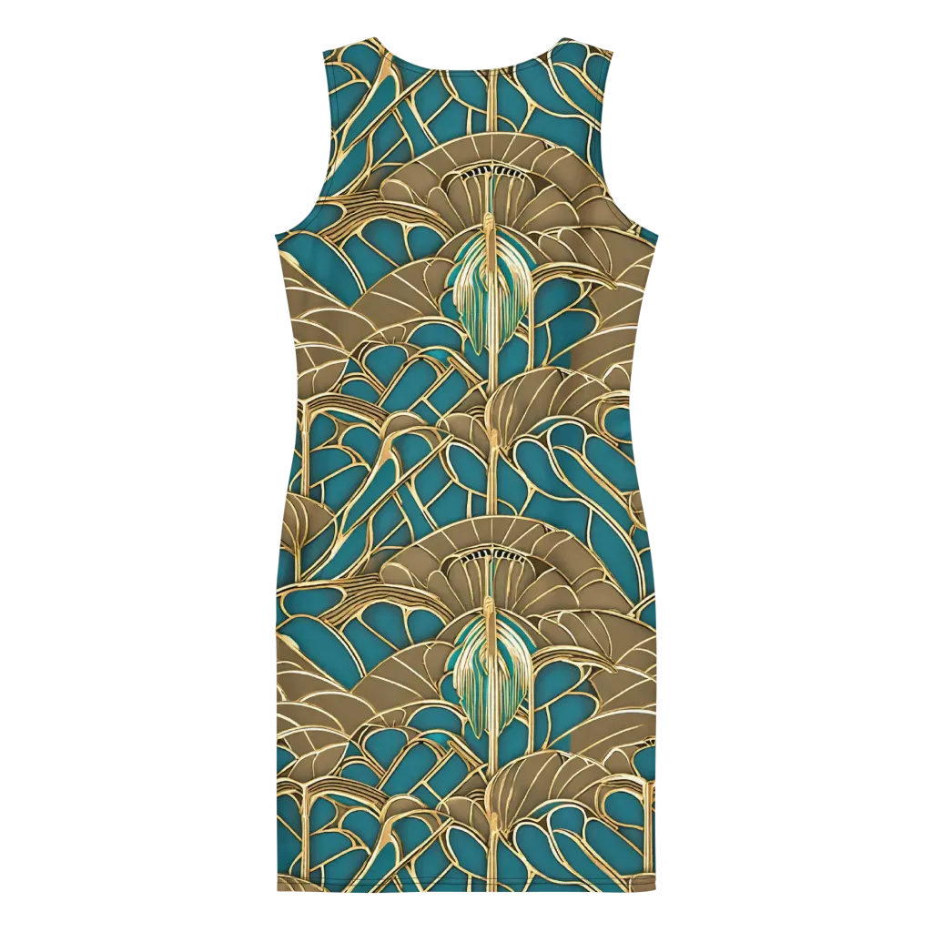 Gilded Art Nouveau on Bodycon Dress — Back