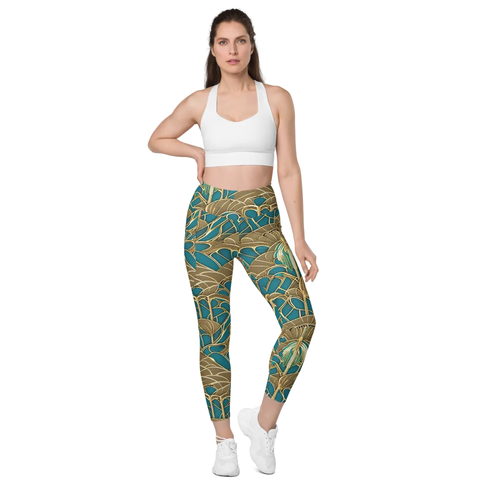 Gilded Art Nouveau on Leggings with Pockets — Front