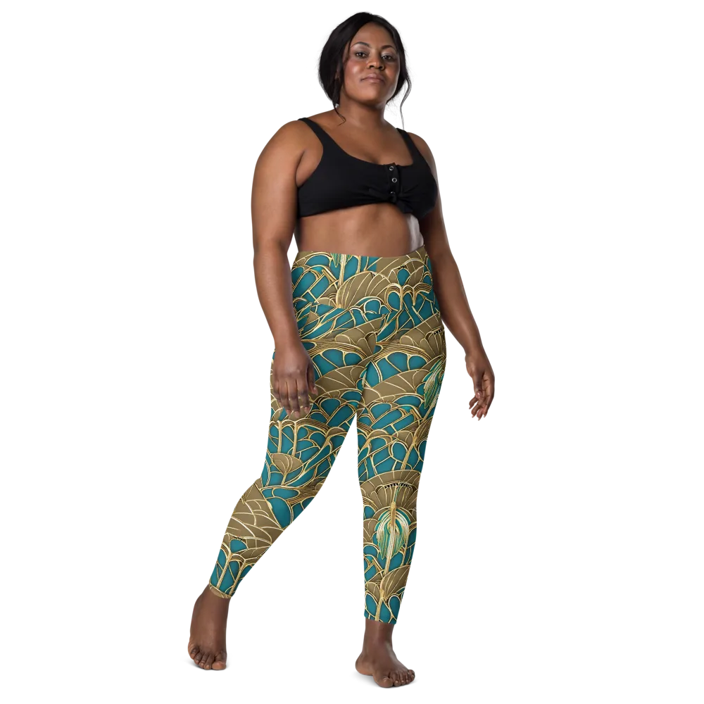 Gilded Art Nouveau on Leggings with Pockets — Front