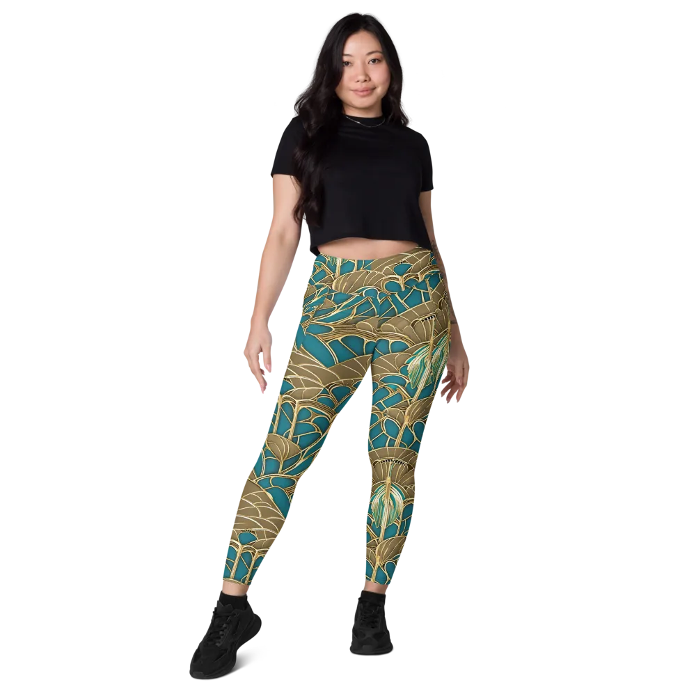 Gilded Art Nouveau on Leggings with Pockets — Front