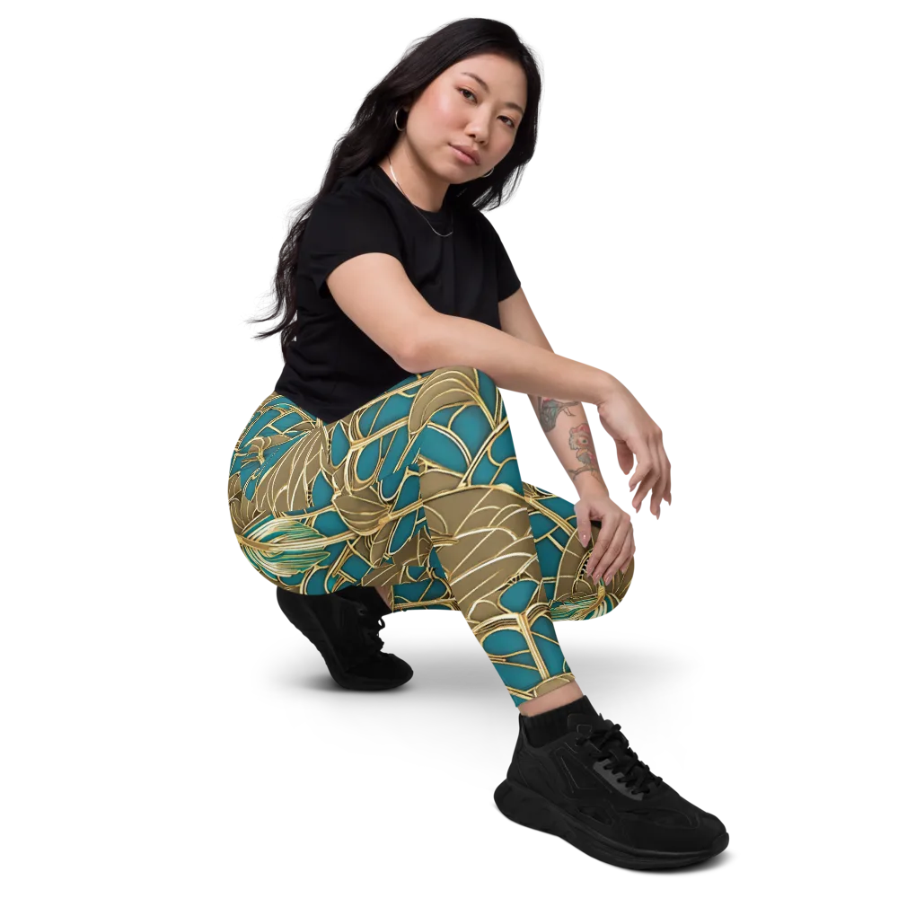 Gilded Art Nouveau on Leggings with Pockets — Right Front