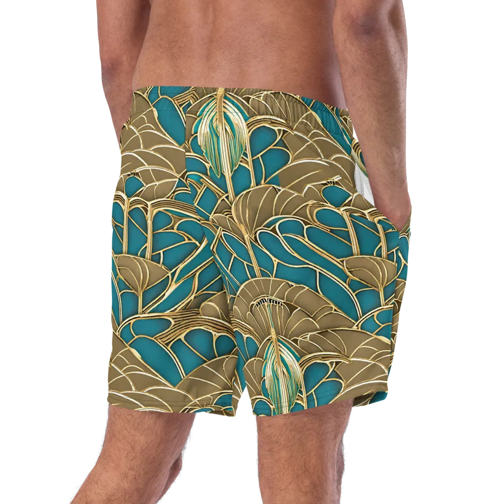 Gilded Art Nouveau on Swim Trunks — Right Back