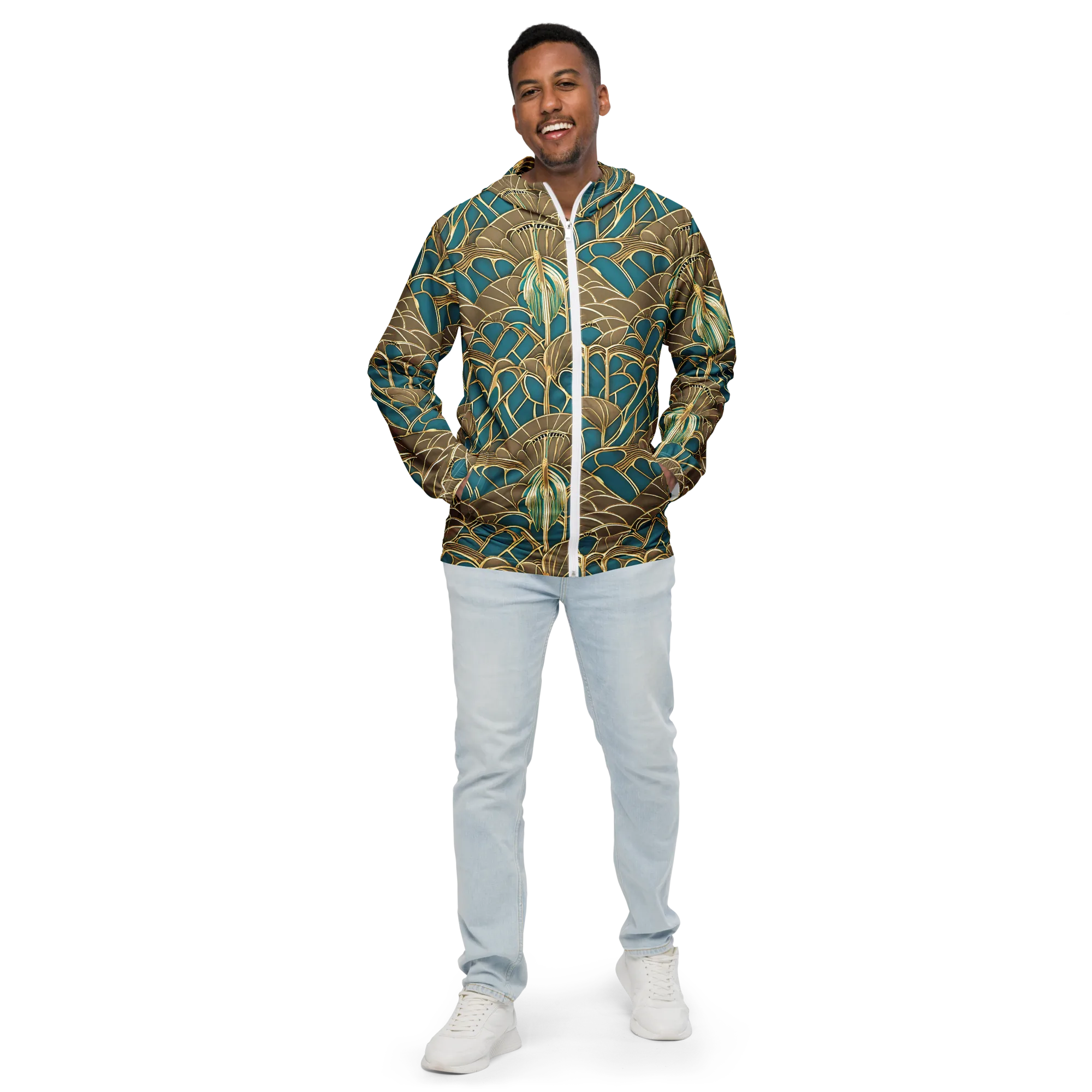 Gilded Art Nouveau on Men's Windbreaker — Front