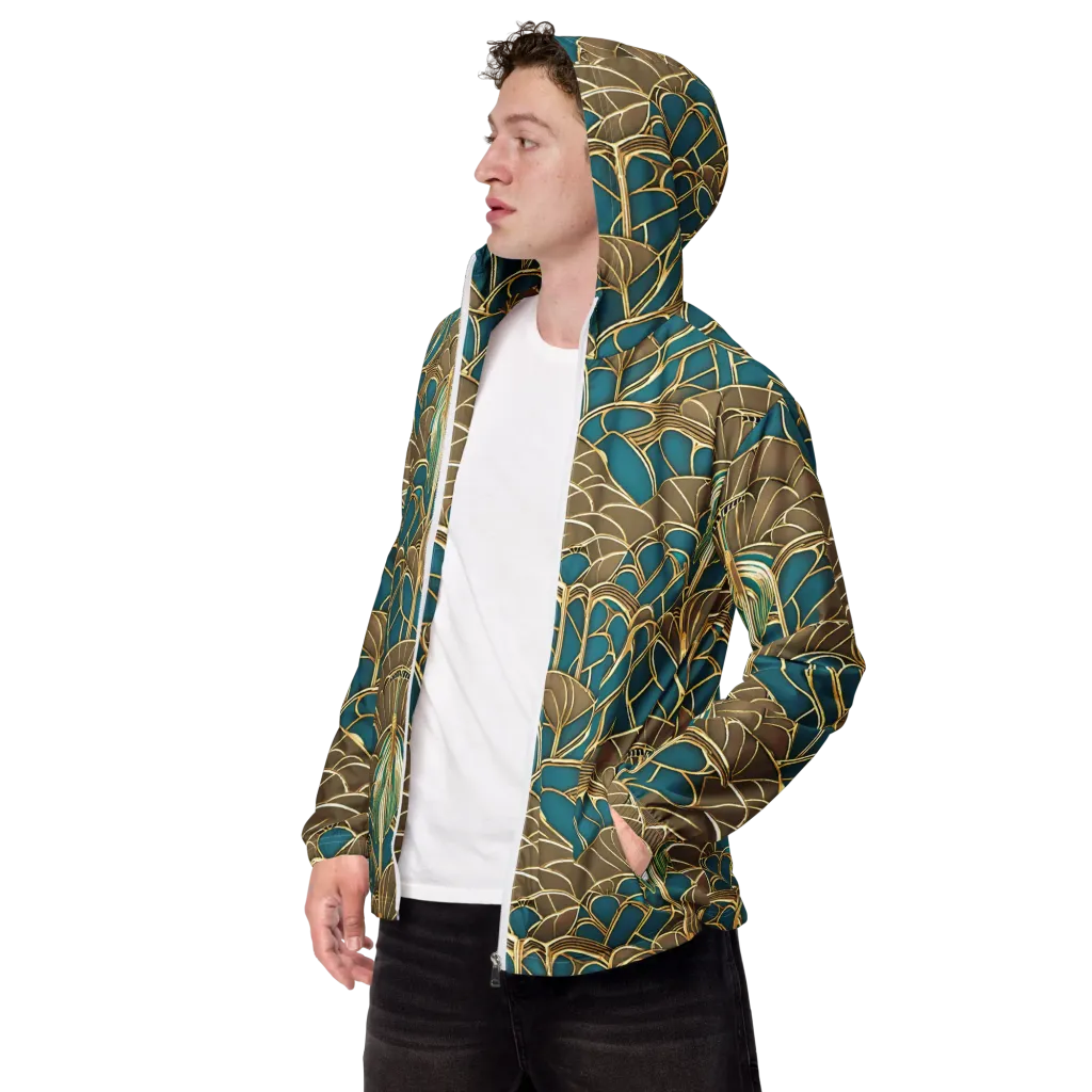 Gilded Art Nouveau on Men's Windbreaker — Left Front