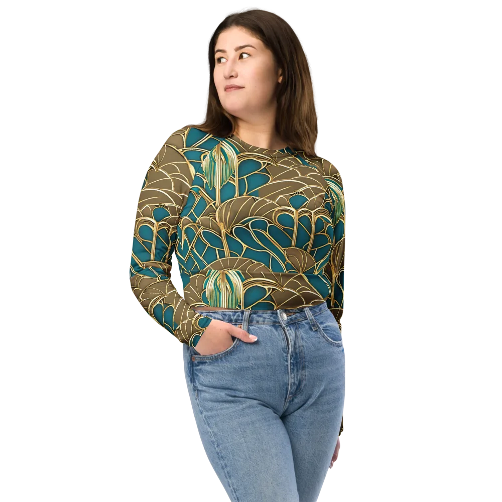 Gilded Art Nouveau on Long Sleeve Crop Top — Front