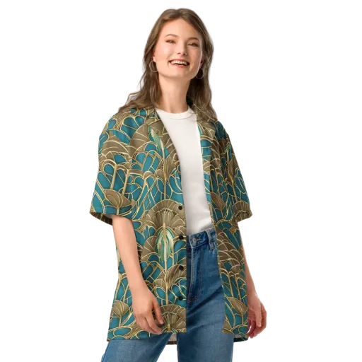 Gilded Art Nouveau on a Button Shirt