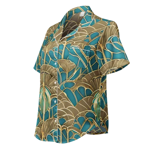 Gilded Art Nouveau on a Women's Short Sleeve Pajama Top