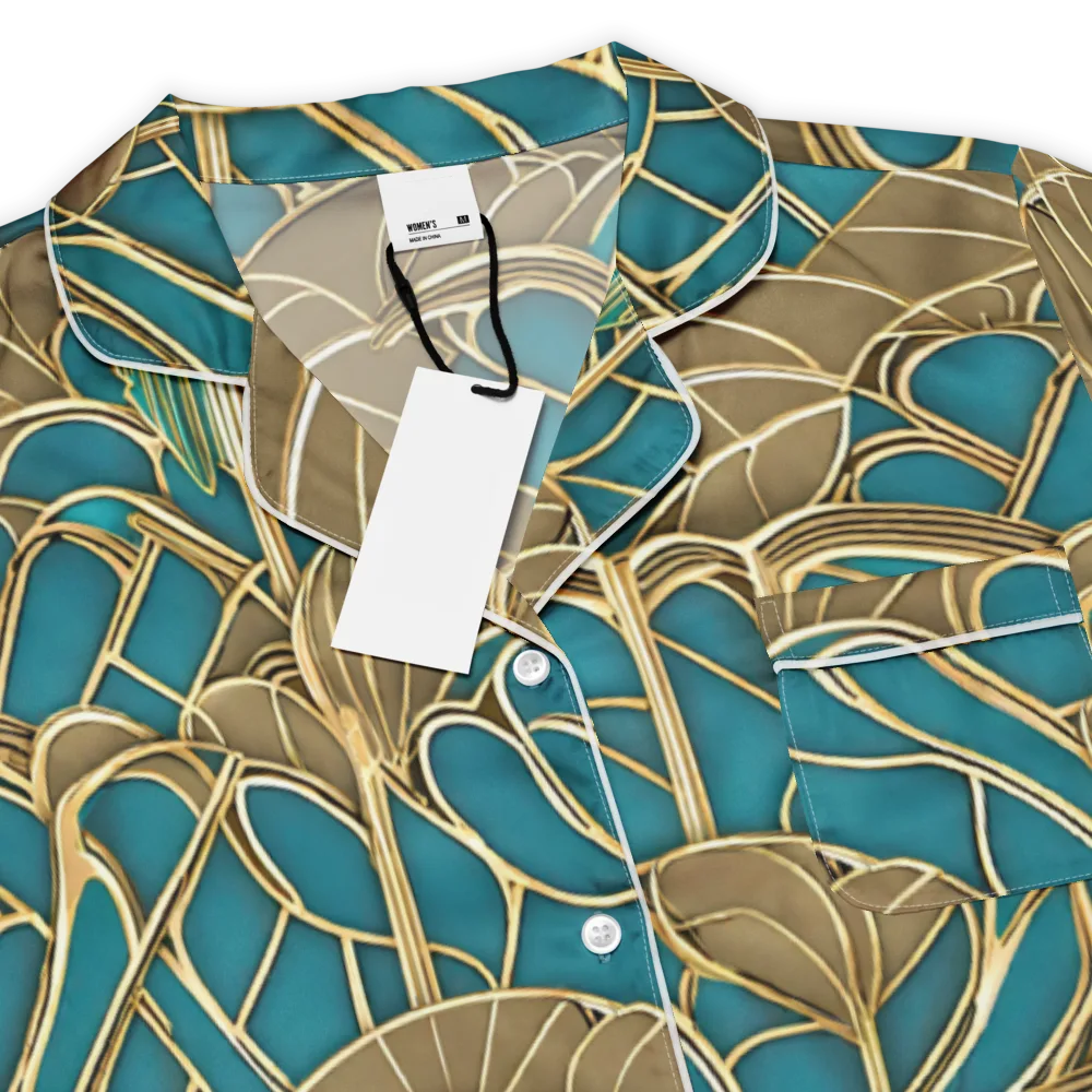 Gilded Art Nouveau on Women's Short Sleeve Pajama Top — Product details