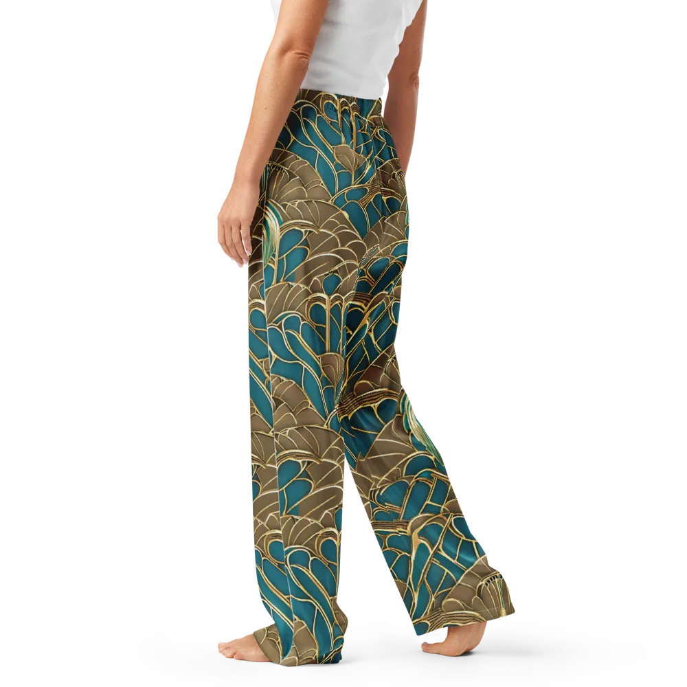 Gilded Art Nouveau on Women's Pajama Pants — Left