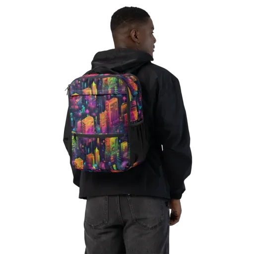 Neon Verticality on a Utility Backpack