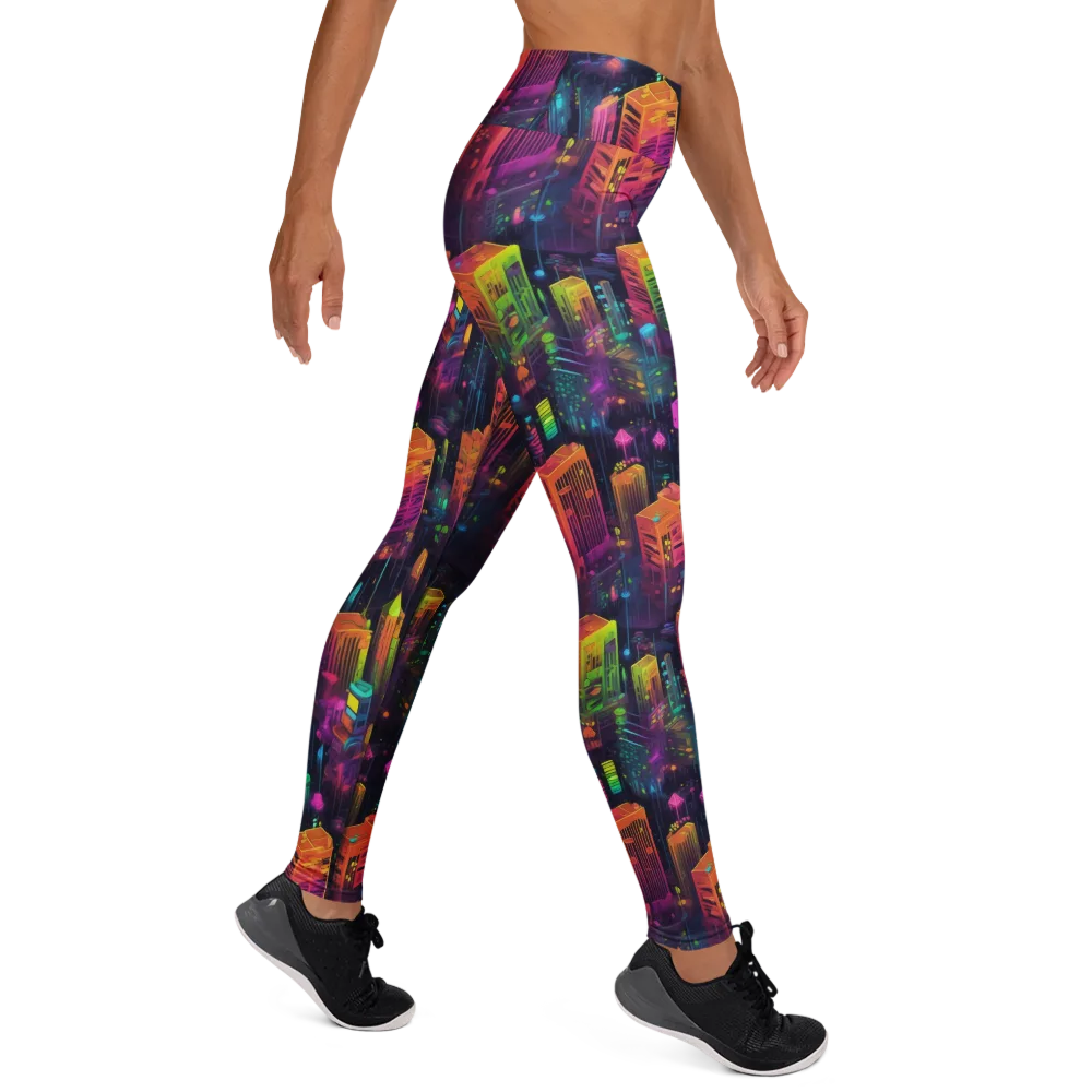 Neon Verticality on Yoga Leggings — Right