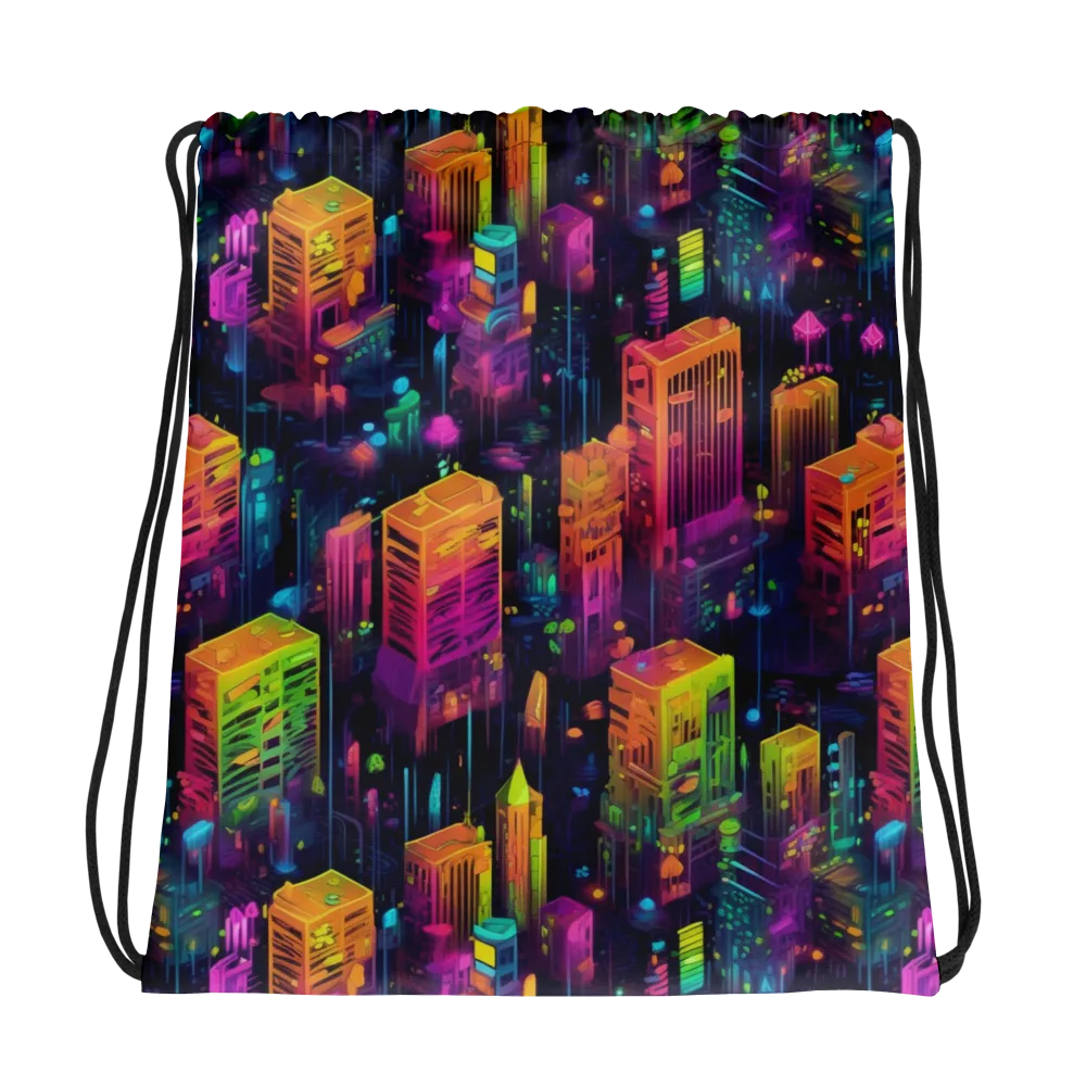 Neon Verticality on Drawstring Bag — Photo