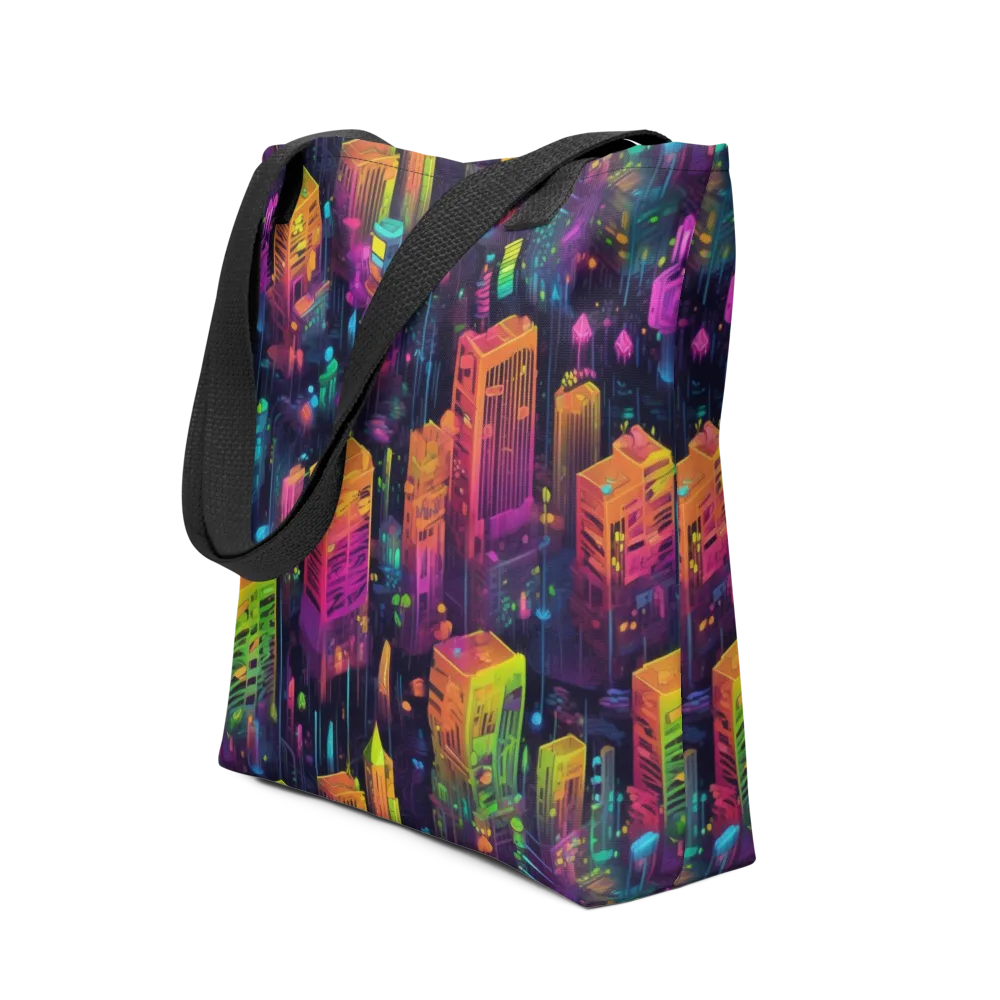 Neon Verticality on Tote Bag — Front