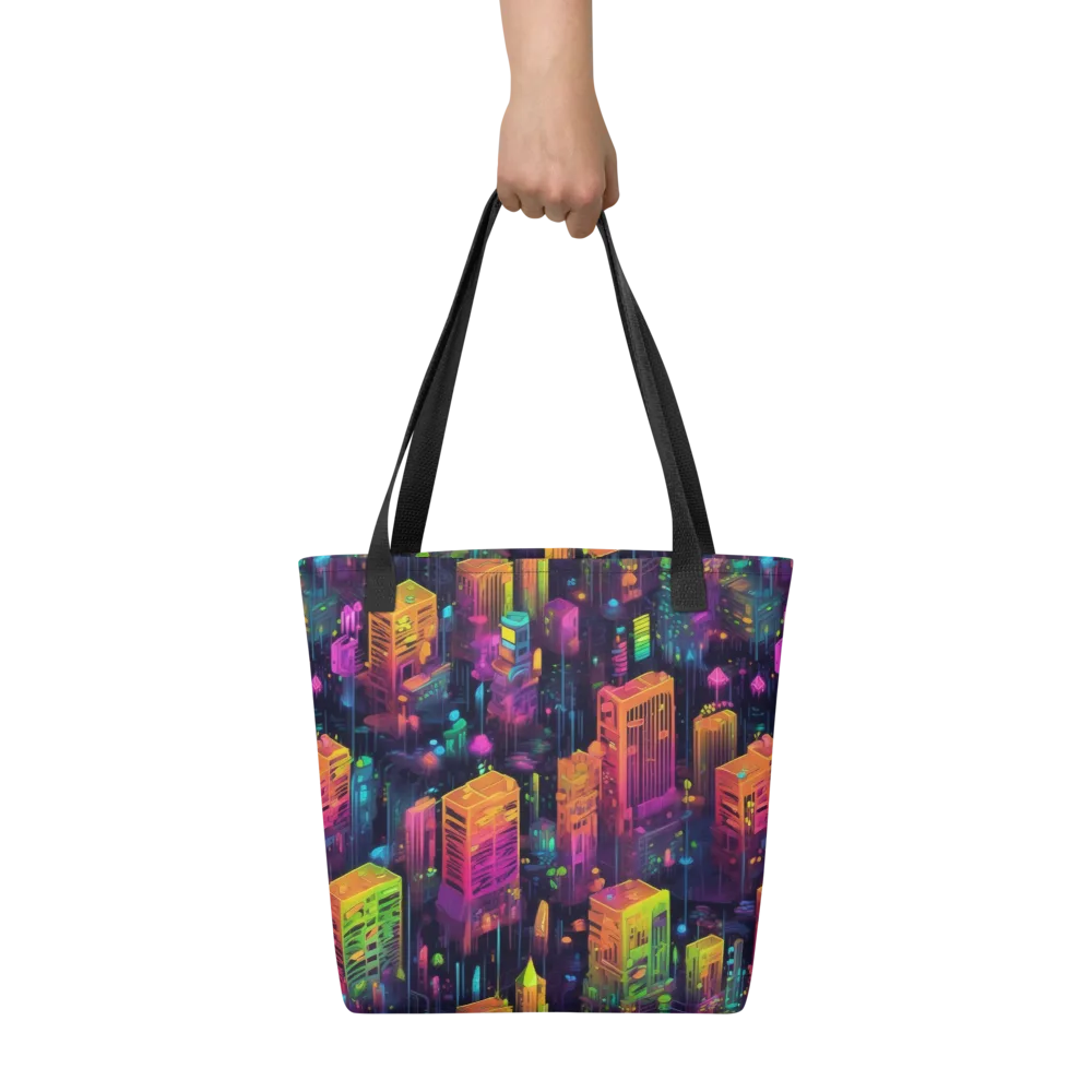 Neon Verticality on Tote Bag — Front