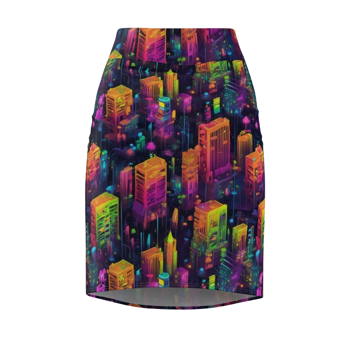 Neon Verticality on Pencil Skirt — Front