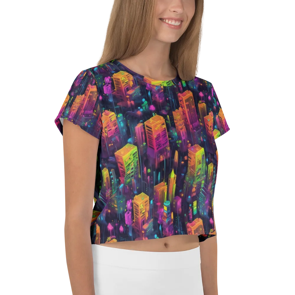 Neon Verticality on Crop Tee — Right
