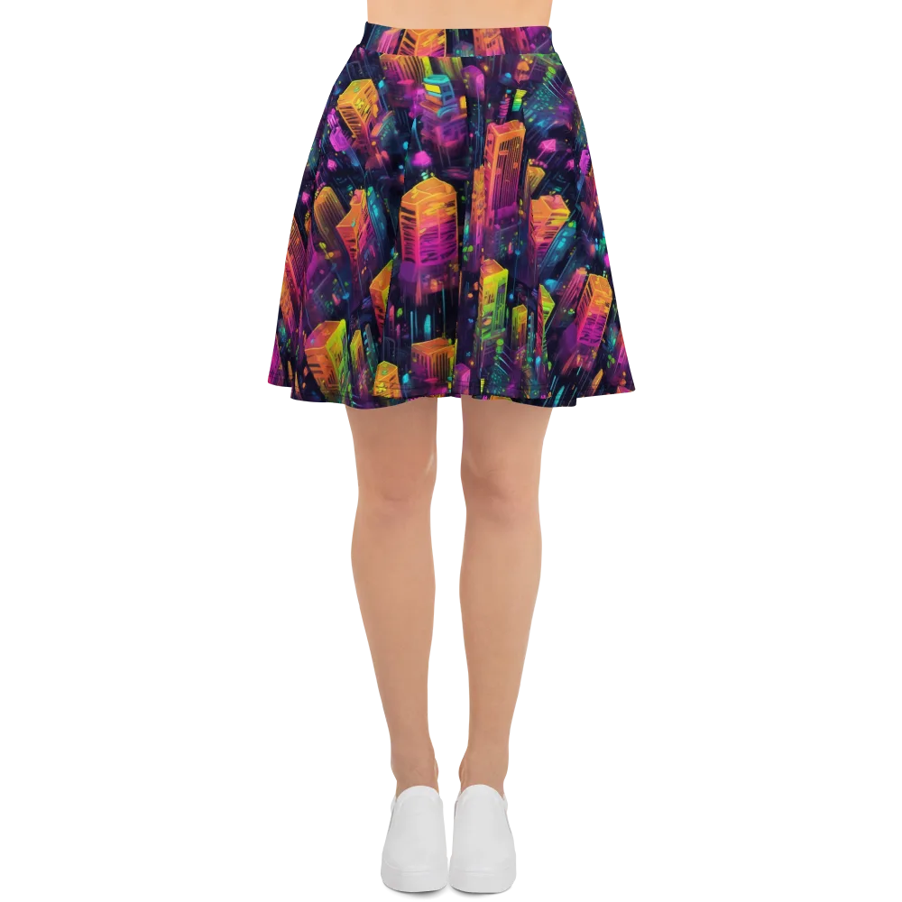 Neon Verticality on Skater Skirt — Front