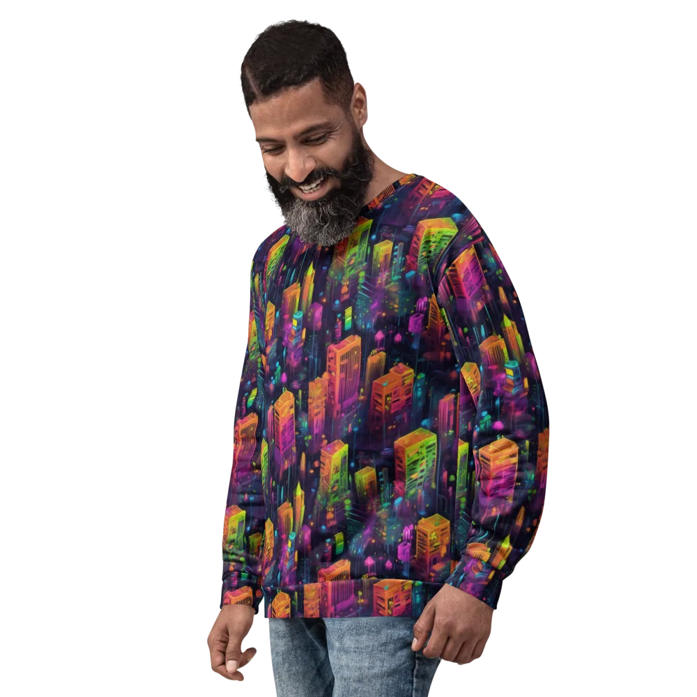 Neon Verticality on Sweatshirt — Left Front