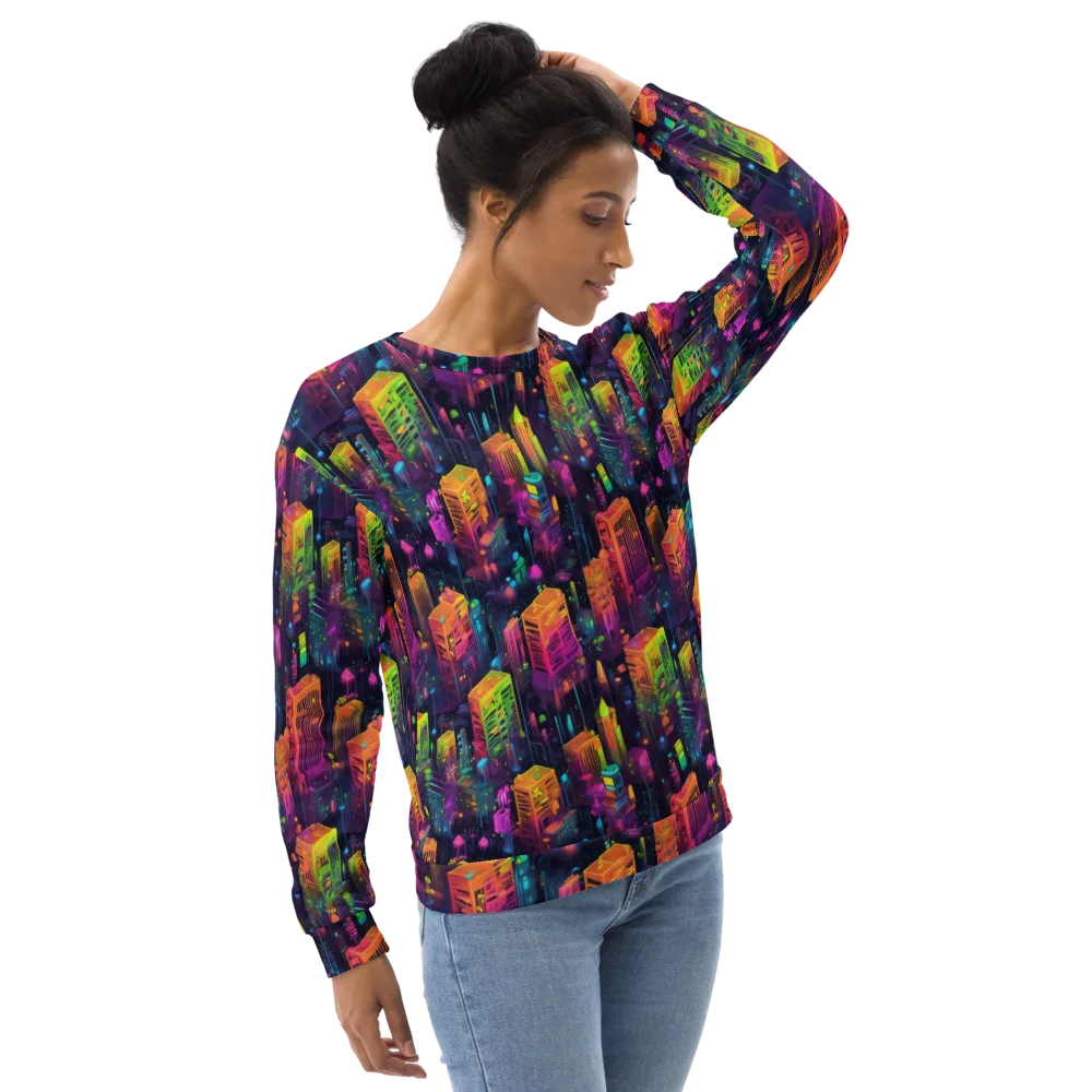 Neon Verticality on Sweatshirt — Right Front