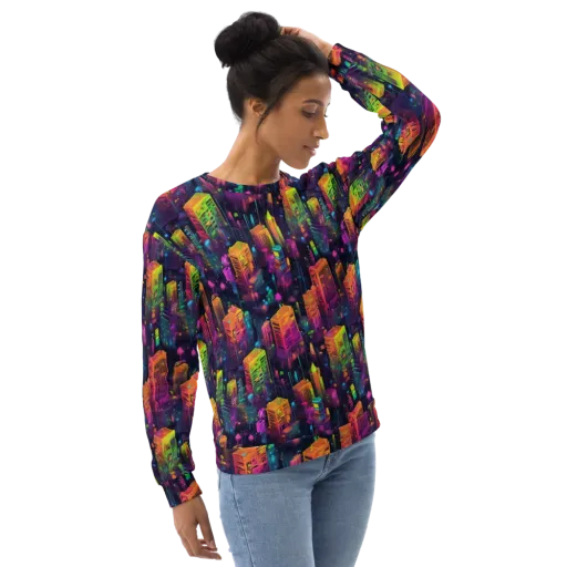 Neon Verticality on a Sweatshirt