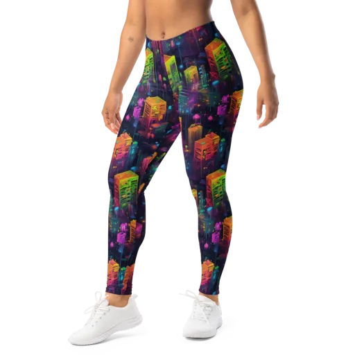 Neon Verticality on a Leggings