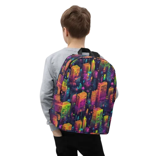 Neon Verticality on a Minimalist Backpack