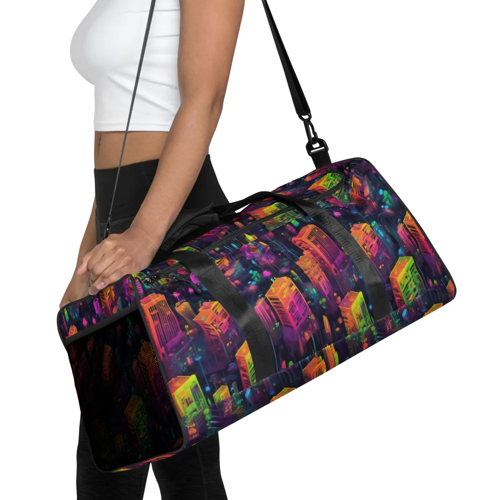 Neon Verticality on Duffle Bag — Front