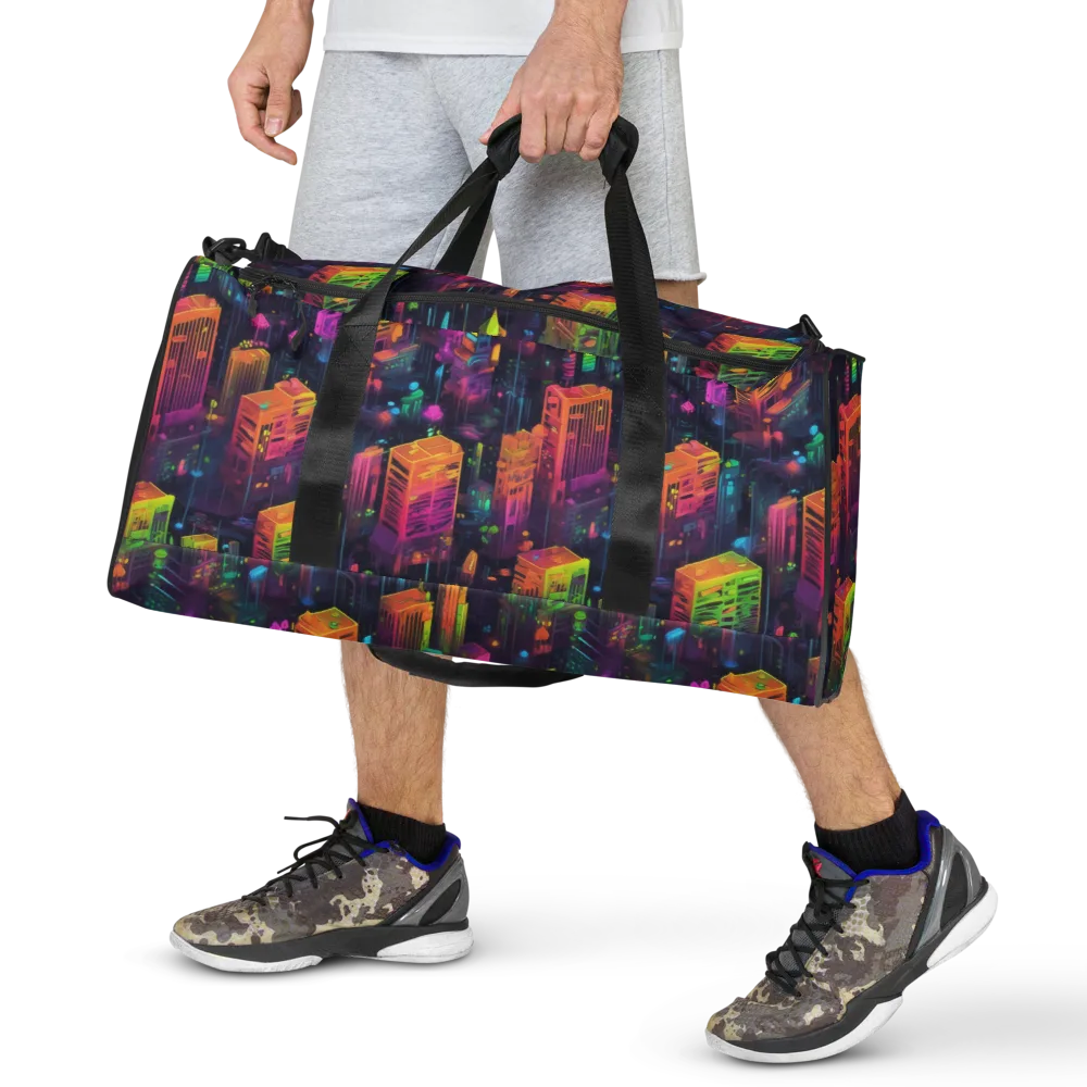 Neon Verticality on Duffle Bag — Front
