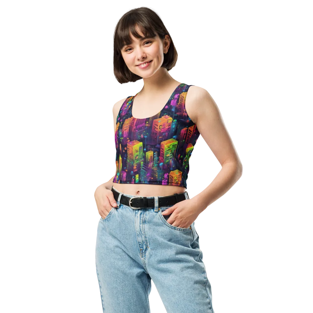 Neon Verticality on Crop Top — Front