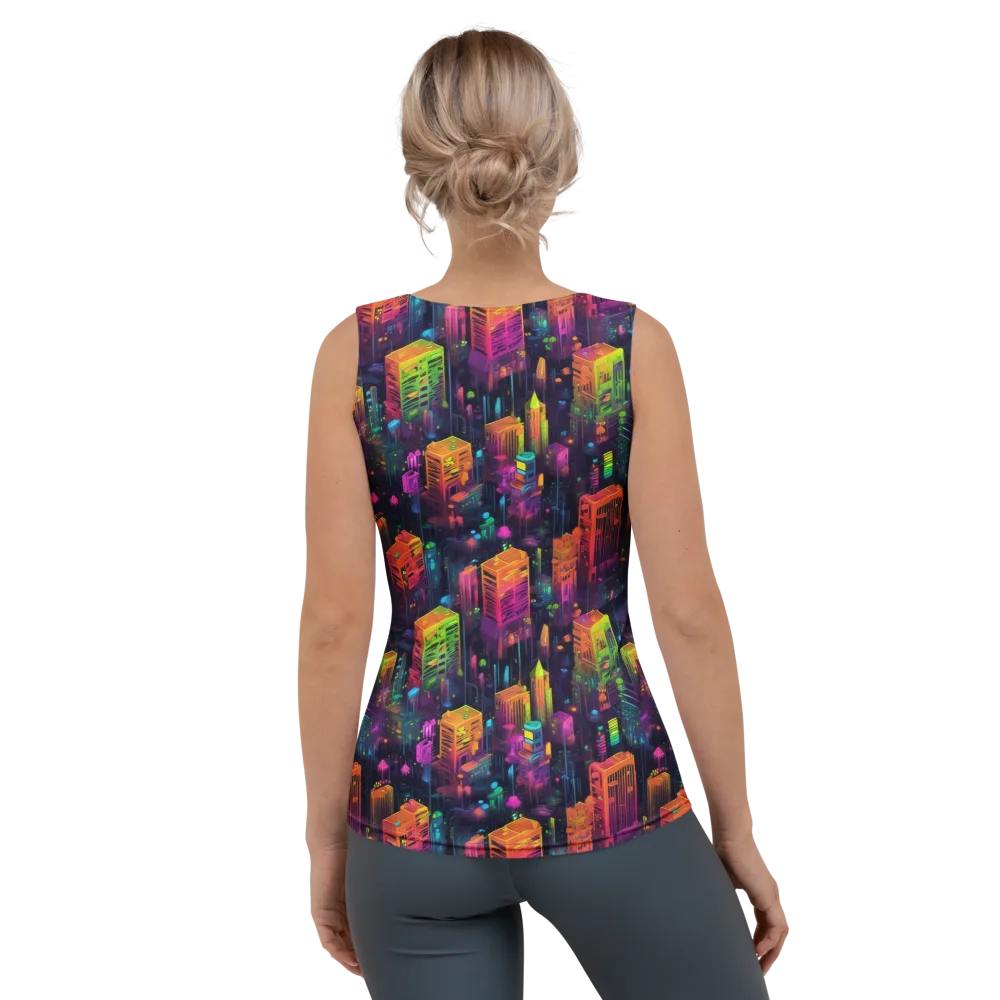 Neon Verticality on Women's Tank Top — Back