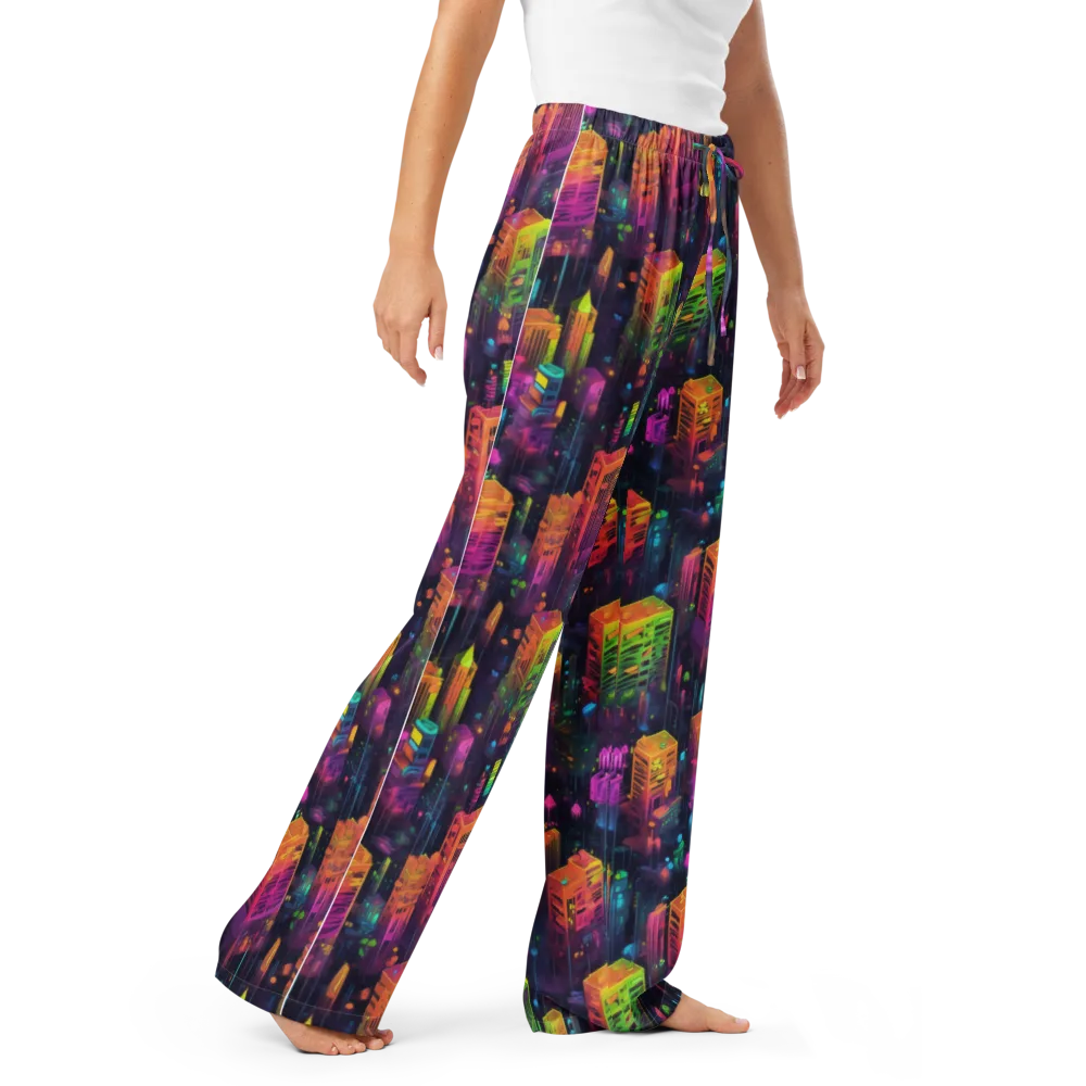 Neon Verticality on Women's Pajama Pants — Right Front