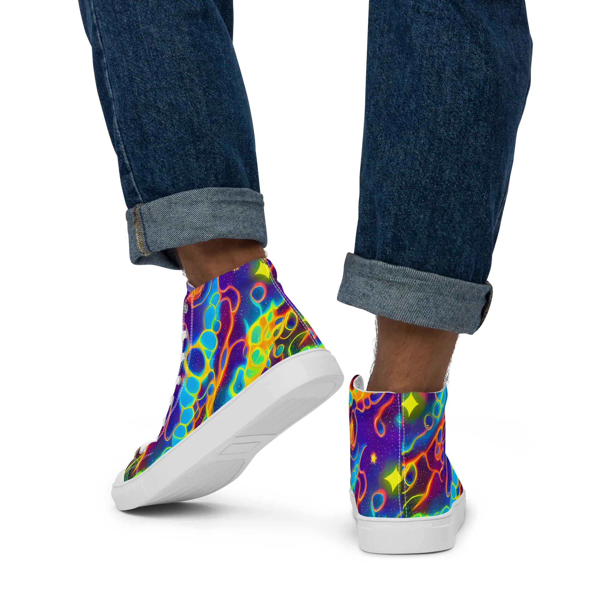 Endara Eclipse on Men's High Top Canvas Shoes — Back