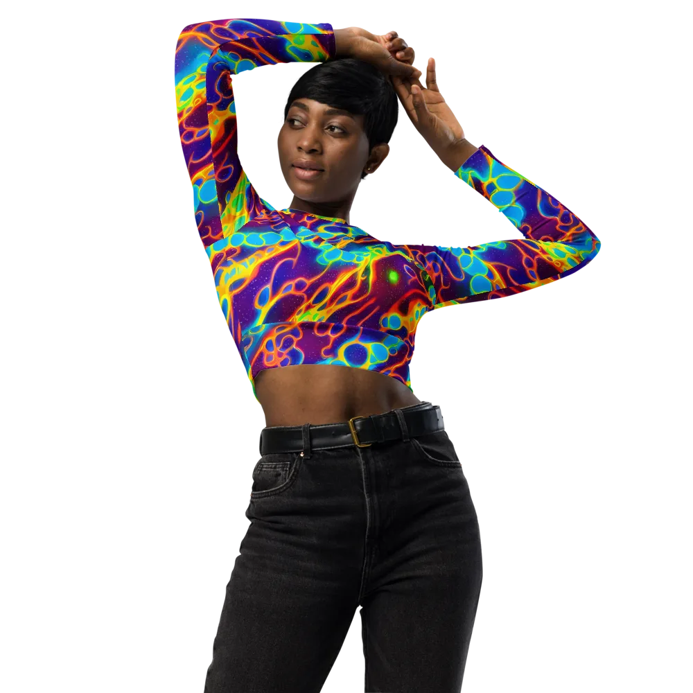 Endara Eclipse on Long Sleeve Crop Top — Front