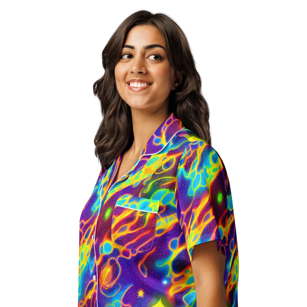 Endara Eclipse on Women's Short Sleeve Pajama Top — Left Front