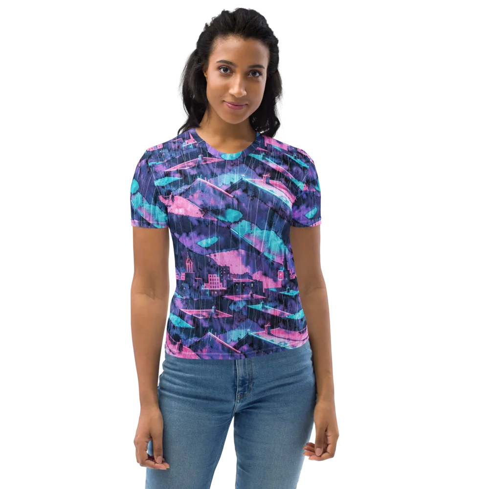 Violet Rooftop Storm on Women's Crew Neck T-Shirt — Front