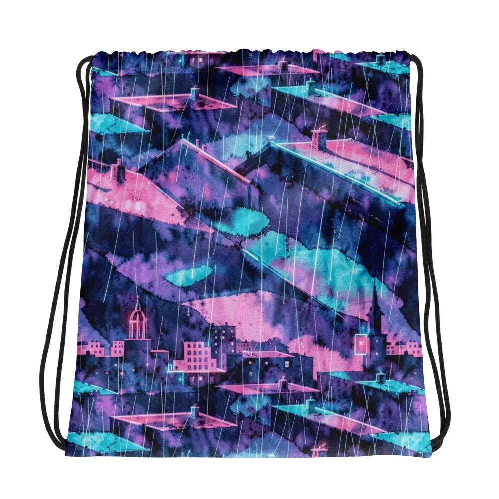 Violet Rooftop Storm on Drawstring Bag — Photo