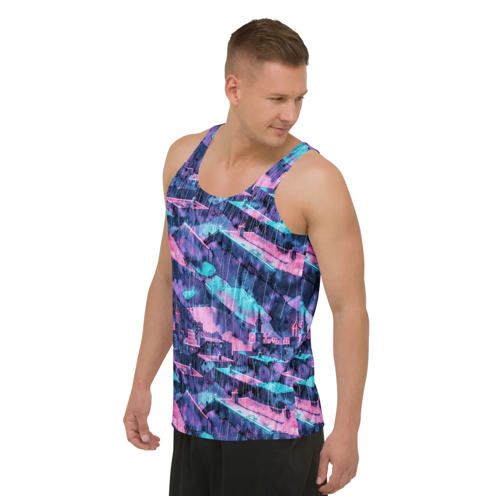 Violet Rooftop Storm on Men's Tank Top — Left Front